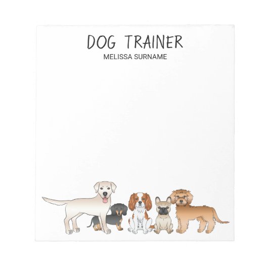 Cute Cartoon Dogs Illustratie - Dog Trainer Notitieblok (Voorkant)