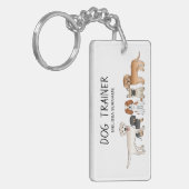Cute Cartoon Dogs Illustratie - Dog Trainer Sleutelhanger (Voorkant Links)