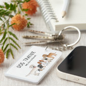 Cute Cartoon Dogs Illustratie - Dog Trainer Sleutelhanger (Voorkant Rechts)