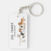 Cute Cartoon Dogs Illustratie - Dog Trainer Sleutelhanger (achterkant)