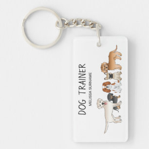 Cute Cartoon Dogs Illustratie - Dog Trainer Sleutelhanger