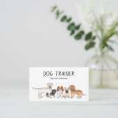 Cute Cartoon Dogs Illustratie - Dog Trainer Visitekaartje (Staand voorkant)