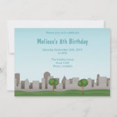 Cute Cartoon Dogs in a Park Birthday Kaart (Achterkant)