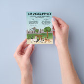 Cute Cartoon Dogs in a Park - Dog Walking Services Flyer (Hand)