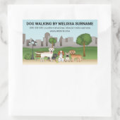 Cute Cartoon Dogs in a Park - Dog Walking Services Rechthoekige Sticker (Tas)