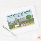 Cute Cartoon Dogs in a Park - Dog Walking Services Rechthoekige Sticker (Envelop)