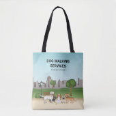 Cute Cartoon Dogs in a Park - Dog Walking Services Tote Bag (Voorkant)
