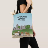 Cute Cartoon Dogs in a Park - Dog Walking Services Tote Bag (Dichtbij)