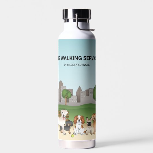 Cute Cartoon Dogs in a Park - Dog Walking Services Waterfles (Links)