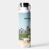 Cute Cartoon Dogs in a Park - Dog Walking Services Waterfles (Voorkant)