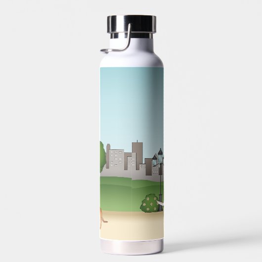 Cute Cartoon Dogs in a Park - Dog Walking Services Waterfles (Rechts)