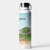 Cute Cartoon Dogs in a Park - Dog Walking Services Waterfles (Achterkant)