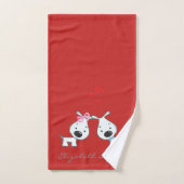Cute Cartoon Dogs in Love - Personalized Bad Handdoek (Handdoek)
