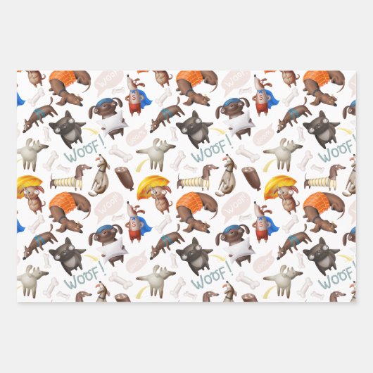 Cute Cartoon Dogs Inpakpapier Vel (Voorkant 2)
