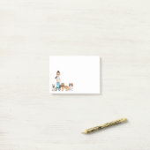 Cute Cartoon Dogs met een Cartoon meisje Post-it® Notes (Op bureau)