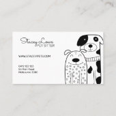Cute Cartoon Dogs Pet Sitter | Dog Walker Visitekaartje (Achterkant)