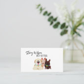Cute Cartoon Dogs Pet Sitter | Dog Walker Visitekaartje (Staand voorkant)