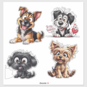Cute cartoon dogs sticker