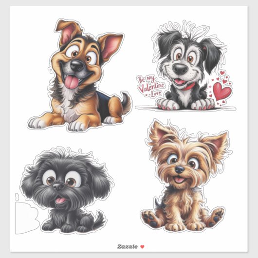 Cute cartoon dogs sticker (Vel)