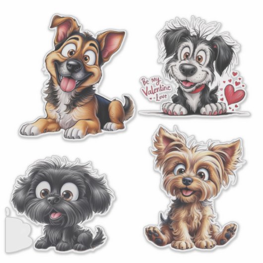 Cute cartoon dogs sticker (Voorkant)