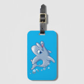Cute Cartoon Dolphin Bagagelabel (Voorkant (verticaal))