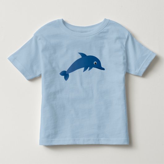 Cute cartoon dolphin blue tee shirt (Voorkant)