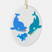 Cute Cartoon Dolphin Familie Keramisch Ornament (Rechts)