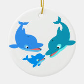 Cute Cartoon Dolphin Familie Keramisch Ornament (Voorkant)