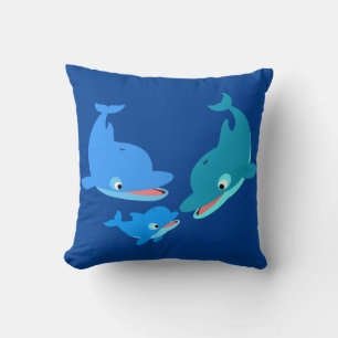 Cute Cartoon Dolphin Familie Kussen