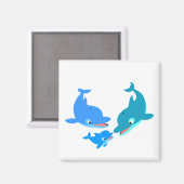 Cute Cartoon Dolphin Familie Magneet (Voorkant / Achterkant)