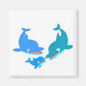 Cute Cartoon Dolphin Familie Magneet (Voorkant)