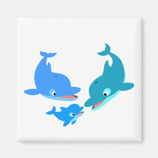Cute Cartoon Dolphin Familie Magneet (Voorkant)