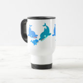 Cute Cartoon Dolphin Familie Reisbeker (Voorkant links)