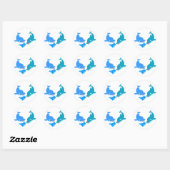 Cute Cartoon Dolphin Familie Ronde Sticker (Vel)