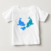 Cute Cartoon Dolphin Family Baby T-Shirt (Voorkant)