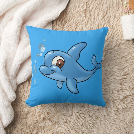 Cute Cartoon Dolphin Kussen (Deken)