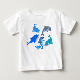 Cute Cartoon Dolphin Pod Baby T-Shirt