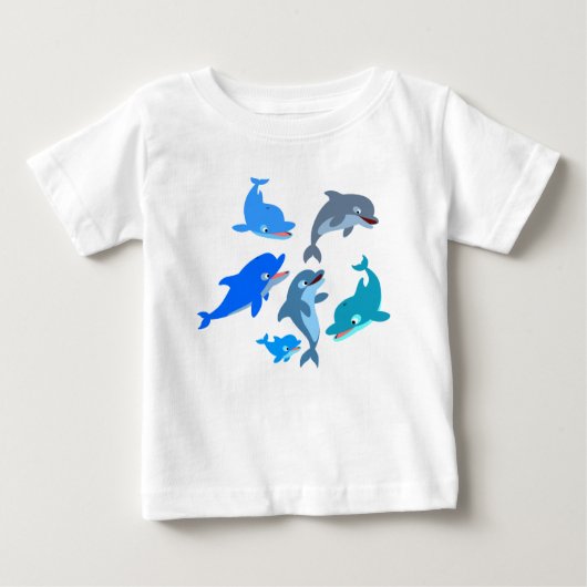 Cute Cartoon Dolphin Pod Baby T-Shirt (Voorkant)