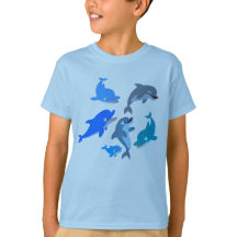 Cute Cartoon Dolphin Pod Children T-Shirt