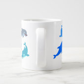 Cute Cartoon Dolphin Pod Grote Koffiekop (Achterkant)