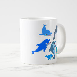 Cute Cartoon Dolphin Pod Grote Koffiekop
