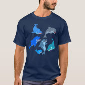 Cute Cartoon Dolphin Pod T-Shirt (Voorkant)
