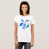 Cute Cartoon Dolphin Pod Women T-Shirt (Voorkant volledig)