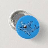 Cute Cartoon Dolphin Ronde Button 3,2 Cm (Voorkant /achterkant)