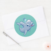 Cute Cartoon Dolphin Ronde Sticker (Envelop)
