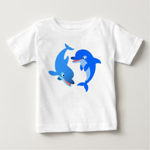 Cute Cartoon Dolphins Baby T-Shirt