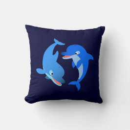 Cute Cartoon Dolphins Pillow Kussen