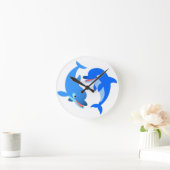 Cute Cartoon Dolphins Wall Clock Ronde Klok (Huis)