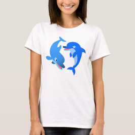 Cute Cartoon Dolphins Women T-Shirt