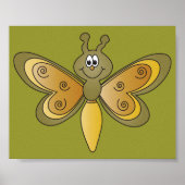 Cute Cartoon Dragonfly Poster (Voorkant)